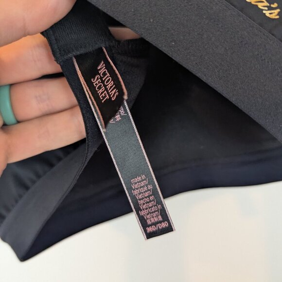 Victoria's Secret Padded Strappy Pushup Sports Bra in Black, Sz 36D - Picture 4 of 7